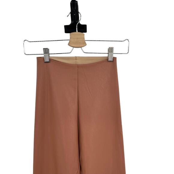 Commando Faux Leather Leggings Skinny‎ Coated Smoothing Tan Brown Size Small - Picture 3 of 9